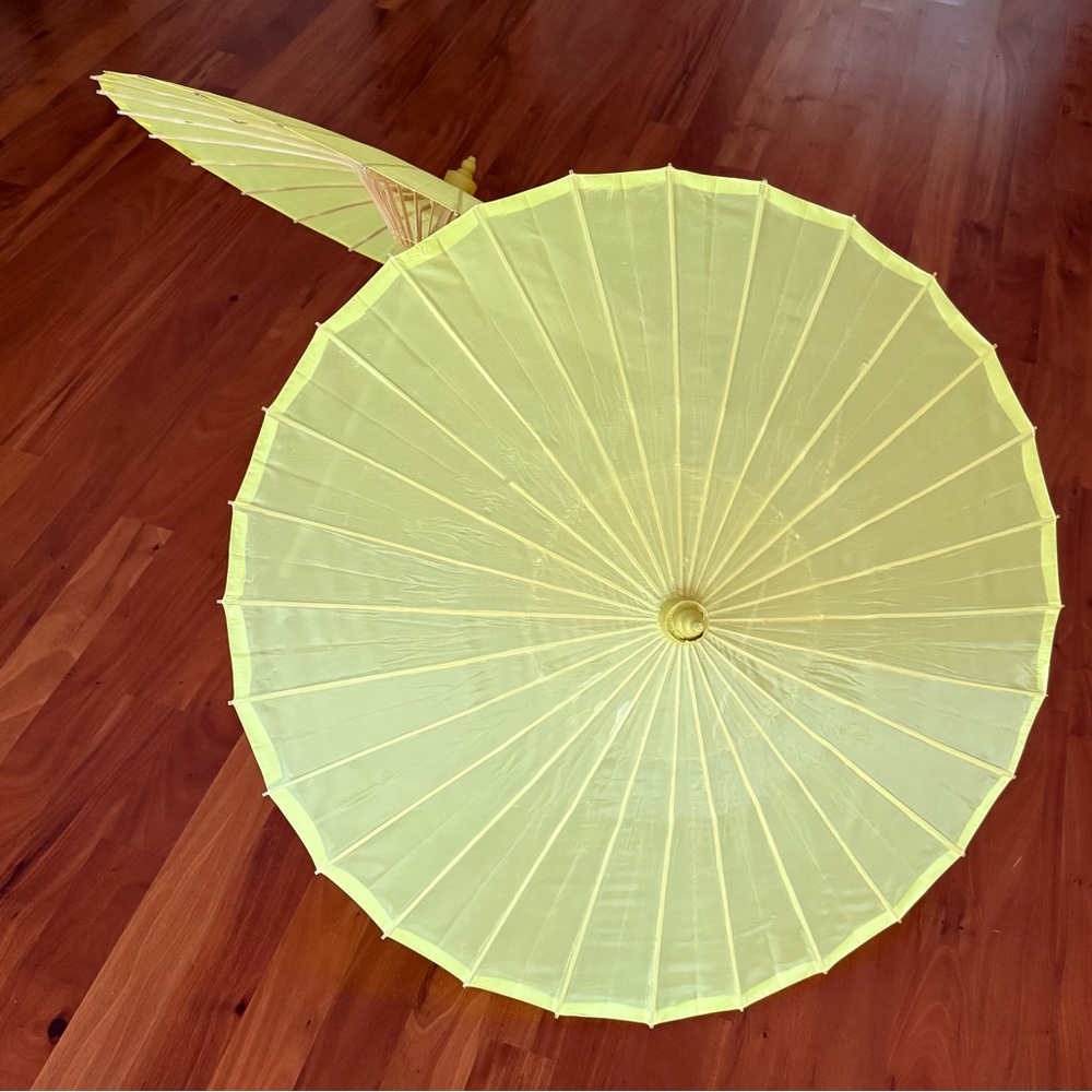 Yellow Paper Parasol Set of 2 New Large Paper Umbrellas 32”x23” Party Decor Baby